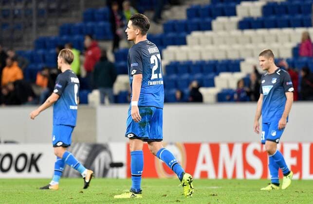 Bilder des Tages - SPORT Fußball, EL, TSG 1899 Hoffenheim - Sporting Braga 14.09.2017, xfux, Fussball Europa League, TSG 1899 Hoffenheim - Sporting Braga, emspor, v.l. Andrej Kramaric (1899 Hoffenheim) enttaeuscht, enttaeuscht schauend, dissapointed Sinsheim