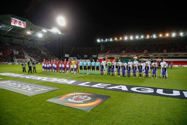 Illustration picture shows a soccer game between Belgian team SV Zulte Waregem and French club OGC Nice, Thursday 14 September 2017 in Waregem, the first match of the group stage (Group K) of the Europa League tournament. BRUNOxFAHY  x05164502x