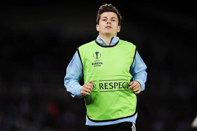 170914 Pal Andre Helland, of Rosenborg, is warming up during the UEFA Europa League match between Real Sociedad and Rosenborg on September 14, 2017 in San Sebastian. Photo: Vegard Wivestad GrÃ¸tt BILDBYRAN kod VG 170013  Copyright: VEGARDxWIVESTADxGRÃ?TT BB170914BB467