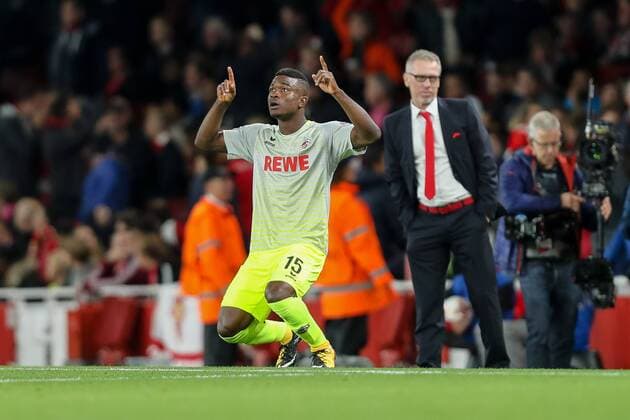 Bilder des Tages - SPORT London, England 14.09.2017, UEFA Europa League - 2017 18 Season, 1st game day, FC Arsenal - 1. FC Koeln, Tor zum 0:1 Torschuetze Jhon Andres Cordoba Coete (KOE) jubelt ( DeFodi048