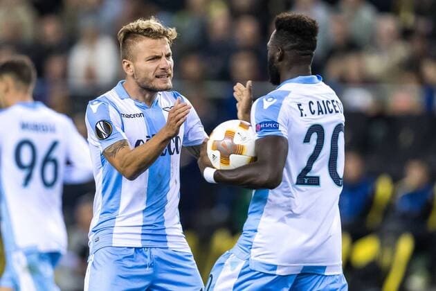 (L-R) Ciro Immobile of SS Lazio, Felipe Caicedo of SS Lazio during the UEFA Europa League group K match between Vitesse Arnhem and Lazio Roma at Gelredome on September 14, 2017 in Arnhem, The Netherlands UEFA Europa League 2017 2018 xVIxVIxImagesx xGerritxvanxKeulenxIVx 8745182