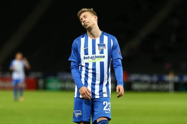 Bilder des Tages - SPORT Mitchell Weiser enttäuscht Enttäuschung Fußball Fussball Europa League Euroleague Herren Saison 2017 2018 14.09.2017 Hertha BSC Berlin vs. Athletic Bilbao