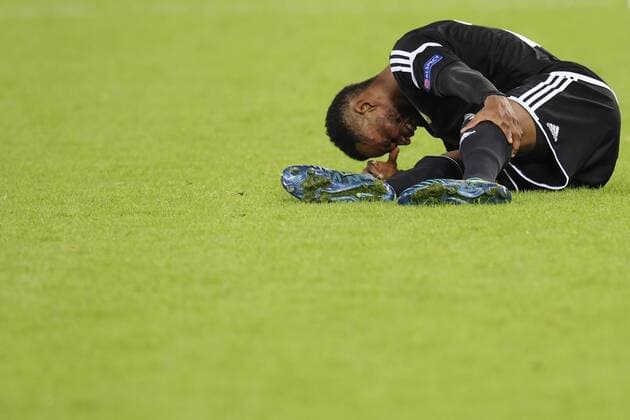 Fußball, EL, Real Sociedad San Sebastian - Rosenborg Trondheim 170914 Samuel Adegbenro, of Rosenborg, lies down during the UEFA Europa League match between Real Sociedad and Rosenborg on September 14, 2017 in San Sebastian. Photo: Vegard Wivestad GrÃ¸tt BILDBYRAN kod VG 170013  Copyright: VEGARDxWIVESTADxGRÃ?TT BB170914BB609