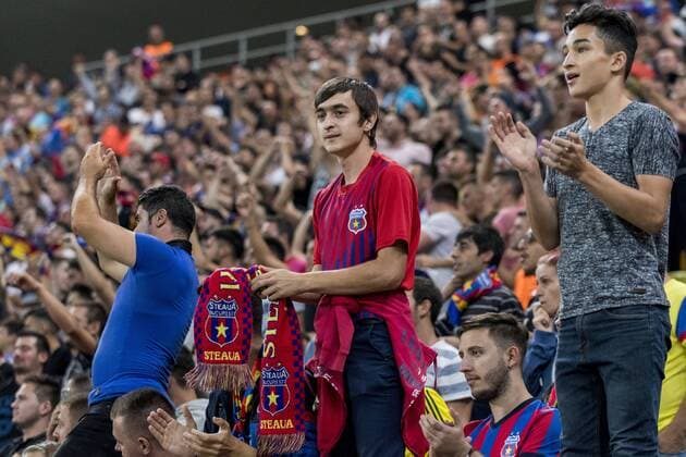 September 14, 2017: FCSB Bucharest fans during the UEFA Europa League 2017-2018, Groupe Stage, Groupe G game between FCSB Bucharest (ROU) and FC Viktoria Plzen (CZE) at National Arena Stadium, Bucharest, Romania ROU.  Copyright: xCronos CatalinxSoarex cronoscs14092017104632