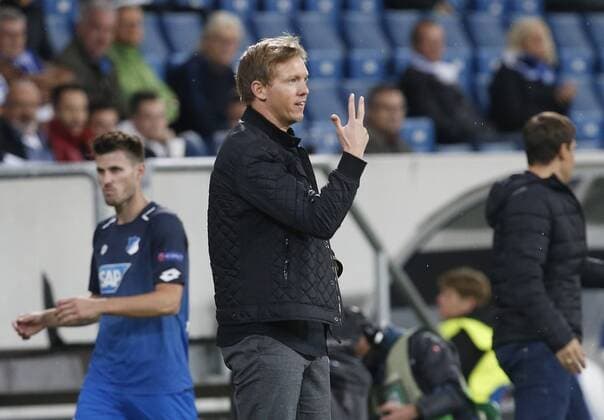 Trainer Julian Nagelsmann (Hoffenh) gibt Anweisung . TSG 1899 Hoffenheim-Sporting Braga . Sinsheim, GER 14.09.2017, Europa League 2017 2018 .