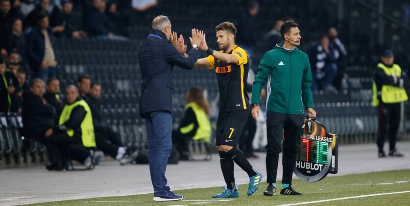 14.09.2017 Stade de Suisse Bern , SCHWEIZ , Saison 2017 2018 Herren UEFA Europa League Gruppenphase BSC Young Boys Bern - Partizan Belgrad Trainer Adi Hütter - Miralem Sulejmani (Young Boys)