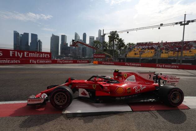 Singapore Grand Prix 14 - 17 September 2017 15.09.2017 - Free Practice 1, Kimi Raikkonen (FIN) Scuderia Ferrari SF70H with Halo. 