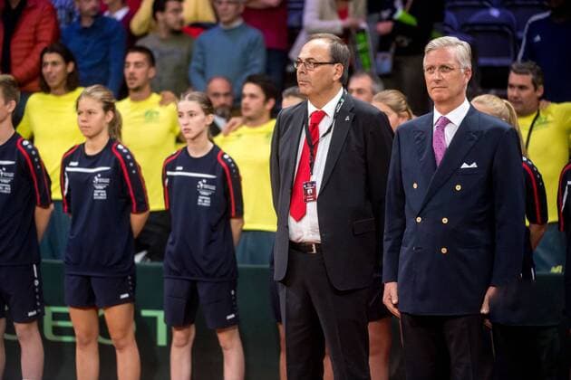Belgium , Brussels , Sep 13 , 2017 - Davis Cup World Group semi-final between Belgium and Australia, between Belgian David Goffin and Australian John Millman - Opening Ceremony - King Philippe Filip of Belgium Copyright Danny Gys Reporters xxGYS 
