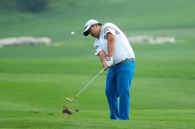 BEIJING, CHINA - SEPTEMBER 14: Taewoo Kim of South Korea in action during the first round of The Beijing Classic (Golf) as part of China Tour at Beijing Topwin Golf Country Club on September 14, 2017 in Beijing, China.  Copyright: xVCGx CFP111127138340 