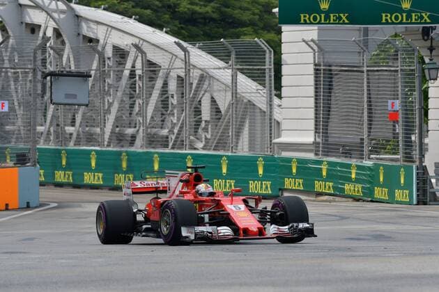 Sebastian Vettel, Scuderia Ferrari, formula 1 GP, Singapore, 15.09.2017 Photo:mspb Stefan Schneider Sebastian Vettel, formula 1 GP, Singapore,