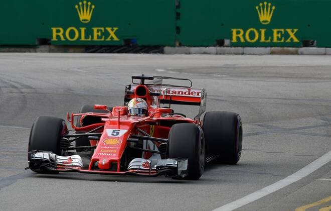Sebastian Vettel, Scuderia Ferrari, formula 1 GP, Singapore, 15.09.2017 Photo:mspb Stefan Schneider Sebastian Vettel, formula 1 GP, Singapore,