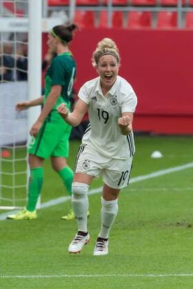 Ingolstadt, Germany 16.09.2017, FIFA World Cup WM Weltmeisterschaft Fussball Qualifier - 2017 18 Season, Germany - Slovenia, Jubel von Svenja Huth (GER) zum 1:0 ( DeFodi527