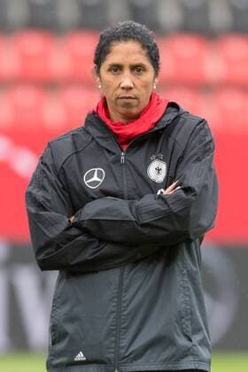 Ingolstadt, Germany 16.09.2017, FIFA World Cup WM Weltmeisterschaft Fussball Qualifier - 2017 18 Season, Germany - Slovenia, Steffi Jones, Trainerin der DFB Frauen-Nationalmannschaft ( DeFodi527