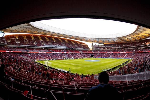 Fußball, Atletico Madrid - FC Malaga Partido de Liga entre el Atletico y el Malaga en el Wanda Metropolitano. Spanish League match between Atletico and Malaga at Wanda Metropolitano stadium. 