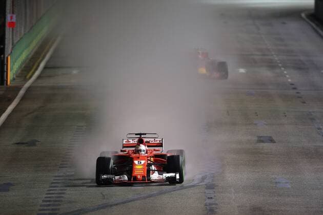 17.09.2017 - Race, Sebastian Vettel (GER) Scuderia Ferrari SF70H Singapore Grand Prix 14 - 17 September 2017 17.09.2017 - Race, Sebastian Vettel (GER) Scuderia Ferrari SF70H 