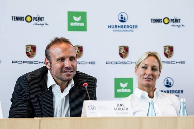 Jens Gerlach (Fed Cup Kapitaen Deutscher Tennis Bund) und Barbara Rittner (DTB); DTB Pressekonferenz , Stuttgart Rathaus, 20170919; Stuttgart Copyright: xWuechner Eibner-Pressefotox EP_NWR