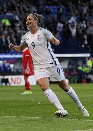 England Women v Russia Women FIFA Womens World Cup Qualifying Jodie Taylor of England Women celebrates scoring the second goal against Russia Women during the FIFA Women s World Cup Qualifying match at Prenton Park, Birkenhead. Content Not Available For UK Newspapers Copyright: xMichaelxSedgwickx FIL-10689-0045
