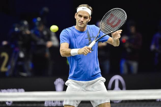 Swiss tennis player ROGER FEDERER in action during the training session prior to the first edition of the Laver Cup tennis tournament in Prague, Czech Republic, on September 20, 2017. The team of Europe will compete with the world selection. (CTKxPhoto VitxSimanek) CTKPhotoP201709200849101  VIS 002