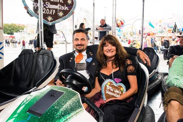 BMW Wiesn Stammtisch, im Bild: Georg Hackl mit Kornelia Hackl 19.09.2017 Â *** BMW Wiesn Stammtisch in the picture Georg Hackl with Kornelia Hackl 19 09 2017 Â