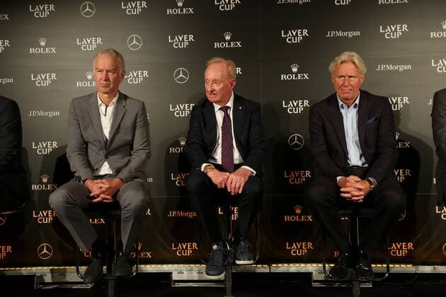 Laver Cup Prag, 20. 09. 2017 John McEnroe, Rod Laver, Björn Borg