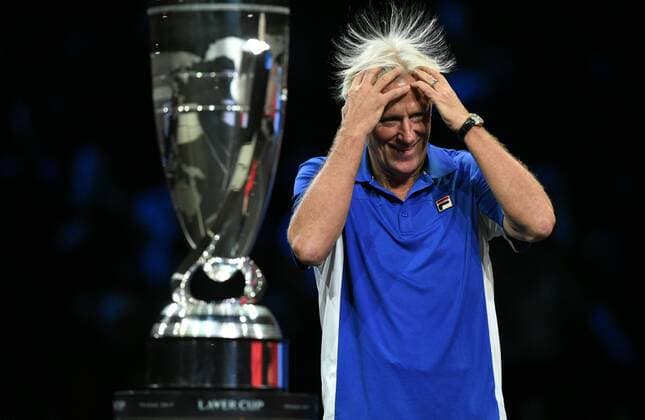 Swedish BJORN BORG, captain of European Team, is seen during the first edition of the Laver Cup tennis tournament in Prague, Czech Republic, on September 22, 2017. The team of Europe will compete with the world selection. (CTKxPhoto MichalxKamaryt) CTKPhotoP201709220466901  KMT_0467