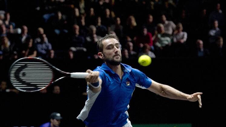 Croatian tennis player MARIN CILIC (Team Europe) in action during the first match, singles, within the first edition of the Laver Cup tennis tournament in Prague, Czech Republic, on September 22, 2017. (CTKxPhoto MichalxKamaryt) CTKPhotoP201709220561001  kmt 15