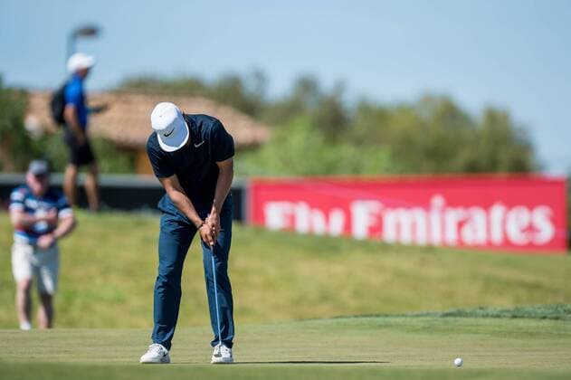 Thorbjorn Olesen sinks his putt for par during day 2 of the European Tour - Portugal Masters 2017 at Dom Pedro Victoria Golf Course, Vilamoura, Portugal on 22 September 2017. Copyright: xMatthewxBuchanx 16770067