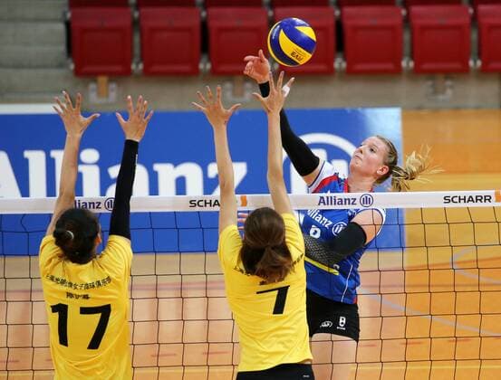 BAU 22.09.2017 Stuttgart Volleyball Allianz MTV Stuttgart vs. Shangai Bright Ubest, Julia Schäfer (Stuttgart,rechts)