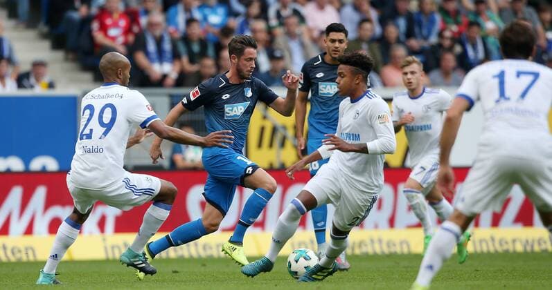 Fussball 1. Bundesliga: TSG 1899 Hoffenheim - FC Schalke 04, 6. Spieltag am 23.09.2017 in der Wirsol Rhein Neckar Arena, xmdx, Mark UTH (19, 1899 Hoffenheim) TSG 1899 Hoffenheim - FC Schalke 04