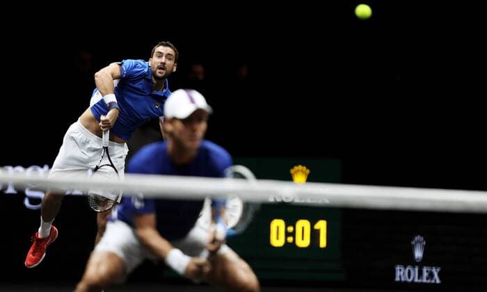 TENNIS - Laver Cup 2017 PRAGUE,CZECH REPUBLIC,24.SEP.17 - TENNIS - Laver Cup, Team Europe vs Team World. Image shows Marin Cilic (CRO) and Tomas Berdych (CZE). GEPAxpictures xMatthiasxHauer