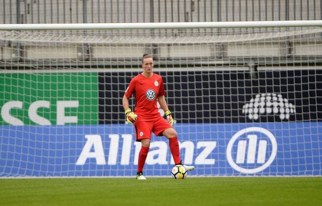 Torfrau Almuth Schult (Wolfsburg, 1), Fussball, Allianz-Frauen-Bundesliga, VfL Wolfsburg - FF USV Jena xPW001F2Px