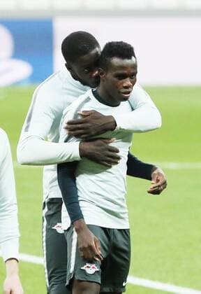 RB Leipzig - Training Fussball Champions League Istanbul, 25.09.2017, Vodafone Park, Fussball, UEFA Champions League, Gruppe G, 2.Spieltag , Besiktas Istanbul vs. RB Leipzig , Training am Vortag des Spieles. , Im Bild; Dayot Upamecano (5, RB Leipzig) und Bruma (17, RB Leipzig). ,