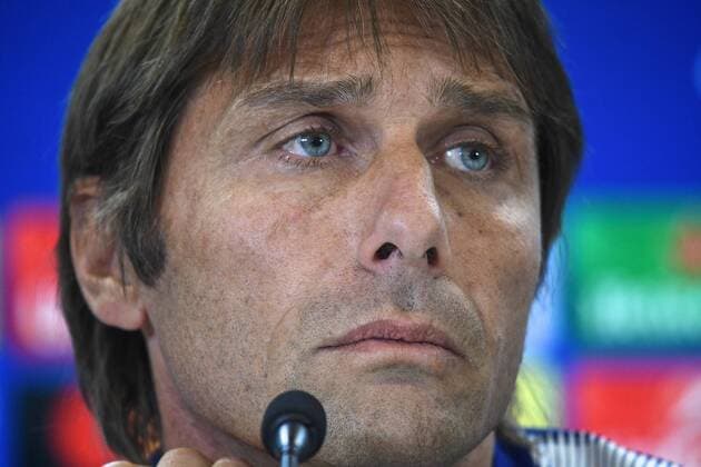 Chelsea press conference PK Pressekonferenz Chelsea manager Antonio Conte during the Chelsea press conference at the Wanda Metropolitano Stadium, Madrid Content Not Available For UK Newspapers Copyright: xKristianxKanex FIL-10720-0015