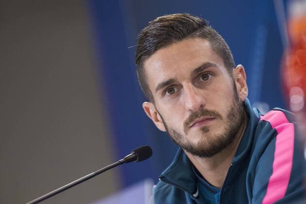 Atletico de Madrid s Koke Resurrection attends to press conference PK Pressekonferenz before UEFA Champions League match between Atletico de Madrid and Chelsea at Wanda Metropolitano in Madrid, Spain September 26, 2017.  (20170926037)
