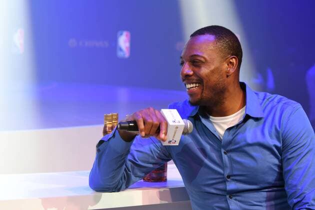 September 26, 2017 - Shanghai, Shanghai, China - Shanghai,CHINA-September 2017: (EDITORIAL USE ONLY. CHINA OUT)..Former professional basketball player Paul Pierce and Shawn Yue attend a wine promotional event in Shanghai. Paul Pierce Attends Wine Promotional Event in Shanghai  - ZUMAs145 80256980st Copyright: xYexLiangjunx