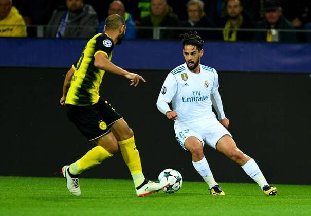 26.09.2017, xfux, Fussball Champions League, Borussia Dortmund - Real Madrid, emspor, v.l. Oemer Toprak (Borussia Dortmund), Isco Francisco Rom‡n Alarc—n Su‡rez (Real Madrid) Dortmund