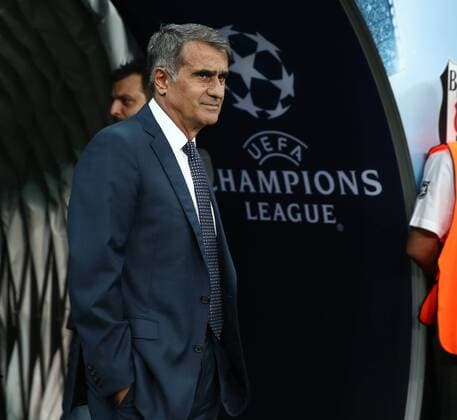 Coach Senol Gunes of Besiktas during the UEFA Champions League Group G match between Besiktas and RB Leipzig at Vodafone Park in Istanbul , Turkey on September 26 , 2017 . 