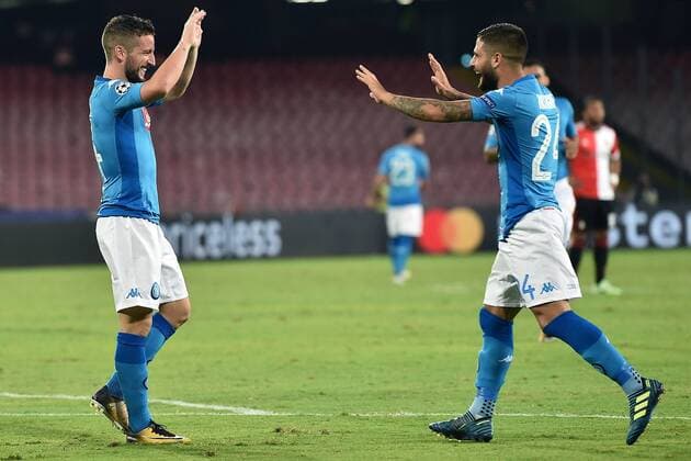 As Napoli 26 09 2017 - Champions League Napoli-Feyenoord foto Antonello Sammarco Image nella foto: esultanza gol Dries Mertens 