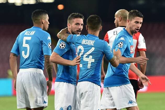As Napoli 26 09 2017 - Champions League Napoli-Feyenoord foto Antonello Sammarco Image nella foto: esultanza gol Dries Mertens 