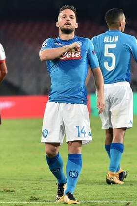 As Napoli 26 09 2017 - Champions League Napoli-Feyenoord foto Antonello Sammarco Image nella foto: esultanza gol Dries Mertens 