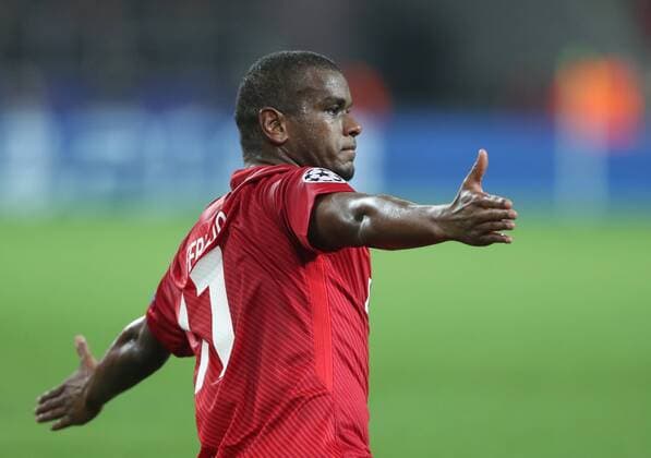 FuÃŸball, CL, Spartak Moskau - FC Liverpool MOSCOW, RUSSIA - SEPTEMBER 26, 2017: Spartak Moscow s Fernando celebrates scoring in the 2017 18 UEFA Champions League Group E Round 2 football match against Liverpool at Otkrytie Arena Stadium. Artyom Korotayev TASS  TS061FFC
