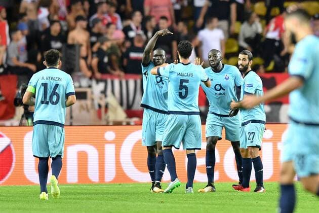 Fußball, CL, AS Monaco - FC Porto 09 Vincent Aboubakar por 11 Moussa Marega por 27 Sergio Oliveira por JOIE FOOTBALL Monaco vs Porto Ligue des Champions 26 09 2017 FEP Panoramic 