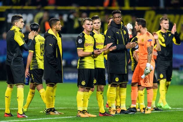 Maximilian Philipp (Borussia Dortmund 20), Julian Weigl (Borussia Dortmund 33) und Dan-Axel Zagadou (Borussia Dortmund 2) beim Champions League Spiel zwischen Borussia Dortmund und Real Madrid am 26.09.2017, Dortmund Copyright: xSchuelerx xEibnerx-xPressefotox EP_EER