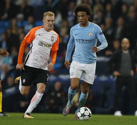 Leroy Sane of Manchester City during the Champions League Group F match at the Emirates Stadium, Manchester. Picture date: September 26th 2017. Picture credit should read: Andrew Yates Sportimage EDITORIAL USE ONLY. No use with unauthorised audio, video, data, fixture lists, club league logos or live services. Online in-match use limited to 120 images, no video emulation. No use in betting, games or single club league player publications.