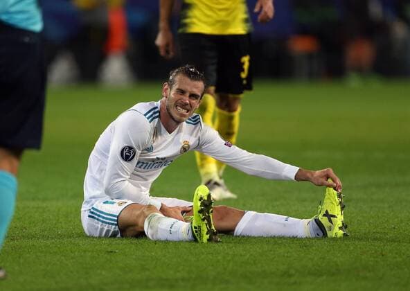 Gareth Bale (Madrid) hat einen Wadenkrampf beim Spiel Borussia Dortmund vs. Real Madrid, Fussball, Champions League, 26.09.2017 Dortmund Copyright: xMarioxHommesx Eibner-Pressefotox EP_mhs