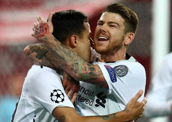 MOSCOW, RUSSIA - SEPTEMBER 26, 2017: Liverpool s Philippe Coutinho (L) celebrates scoring in the 2017 18 UEFA Champions League Group E Round 2 football match against Spartak Moscow at Otkrytie Arena Stadium. The game ended in a 1-1 draw. Stanislav Krasilnikov TASS  TS062028
