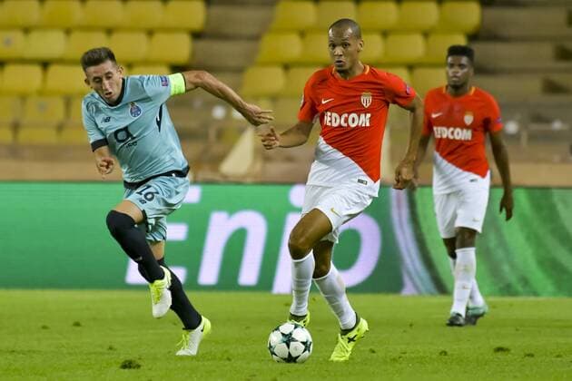 Fußball, CL, AS Monaco - FC Porto Fabinho AS Monaco Hector Herrera FC Porto FOOTBALL AS Monaco vs FC Porto Champion s Ligue Monaco 26 09 2017 NorbertScanella Panoramic 