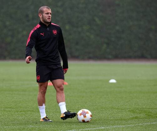 September 27, 2017 - London, England, United Kingdom - Arsenal s Jack Wilshere.during a Arsenal training session ahead of the UEFA Europa League Group H match against BATE Borisov at Arsenal training centre , London Colney on 27 Sep 2017 St.Albans, England Arsenal Training  - ZUMAn230 20170927_zaa_n230_038 Copyright: xKieranxGalvinx