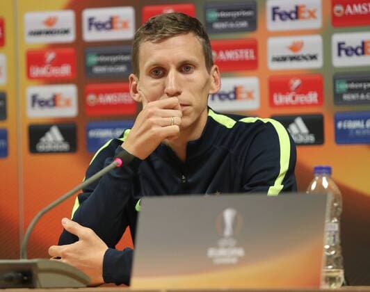 SOCCER - EL, Athens vs A.Wien ATHENS,GREECE,27.SEP.17 - SOCCER - UEFA Europa League, group stage, AEK Athens vs FK Austria Wien, preview, press conference PK Pressekonferenz A.Wien. Image shows Florian Klein (A.Wien). GEPAxpictures xChristianxOrt