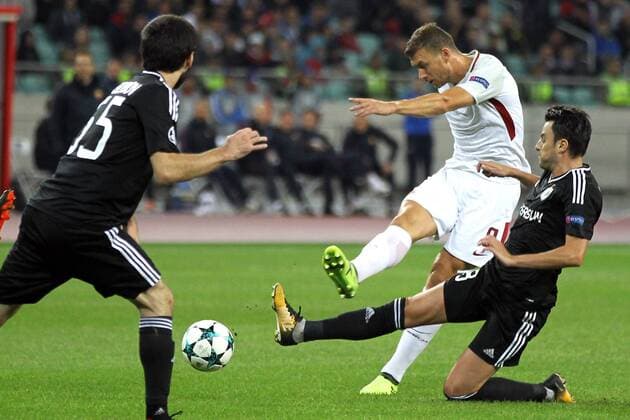 Edin Dzeko Roma Baku 27-09-2017 Football Champions League 2017 2018 Group C Qarabag - AS Roma Foto Gino Mancini Insidefoto ginoxmancini
